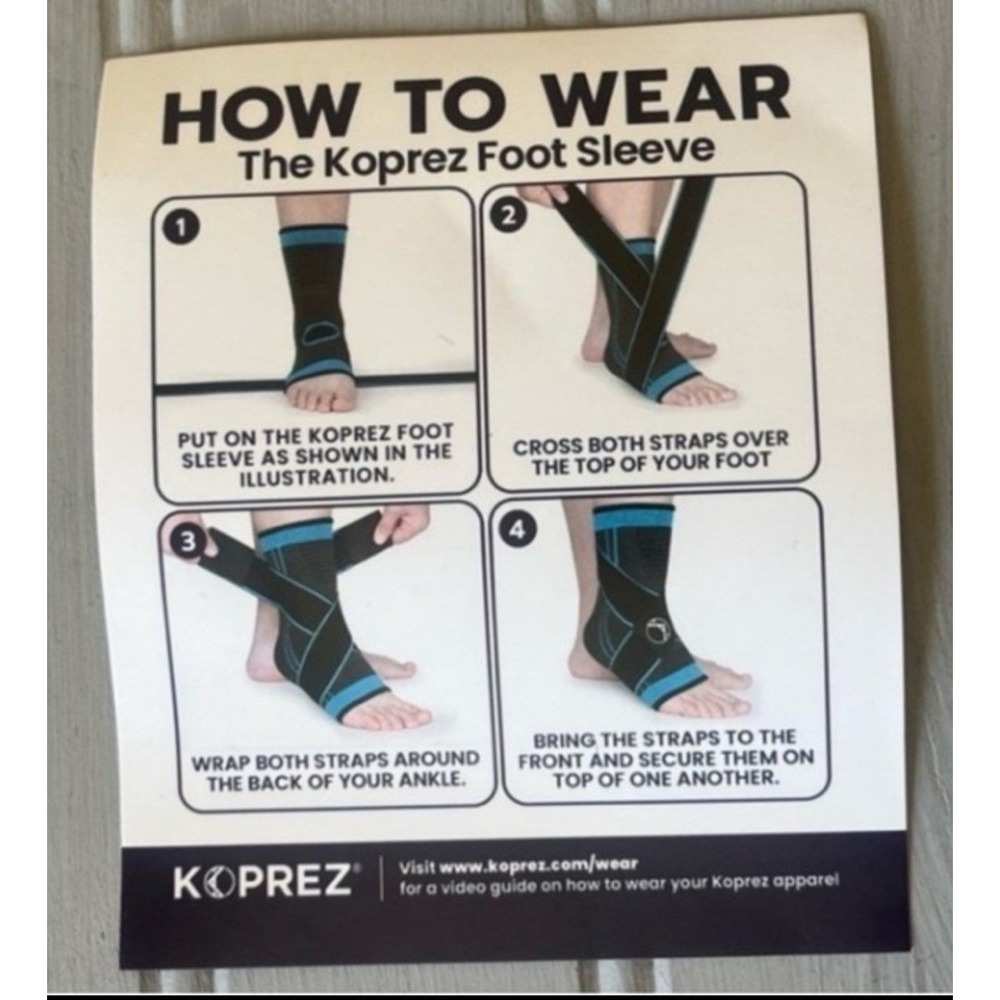 Koprez Foot Support Compression Sleeve 2 Pack XL Black Unisex New - Picture 3 of 7